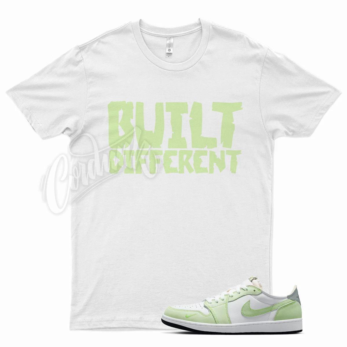 White BUILT T Shirt for Air J1 1 Low OG Ghost Green One Glow S