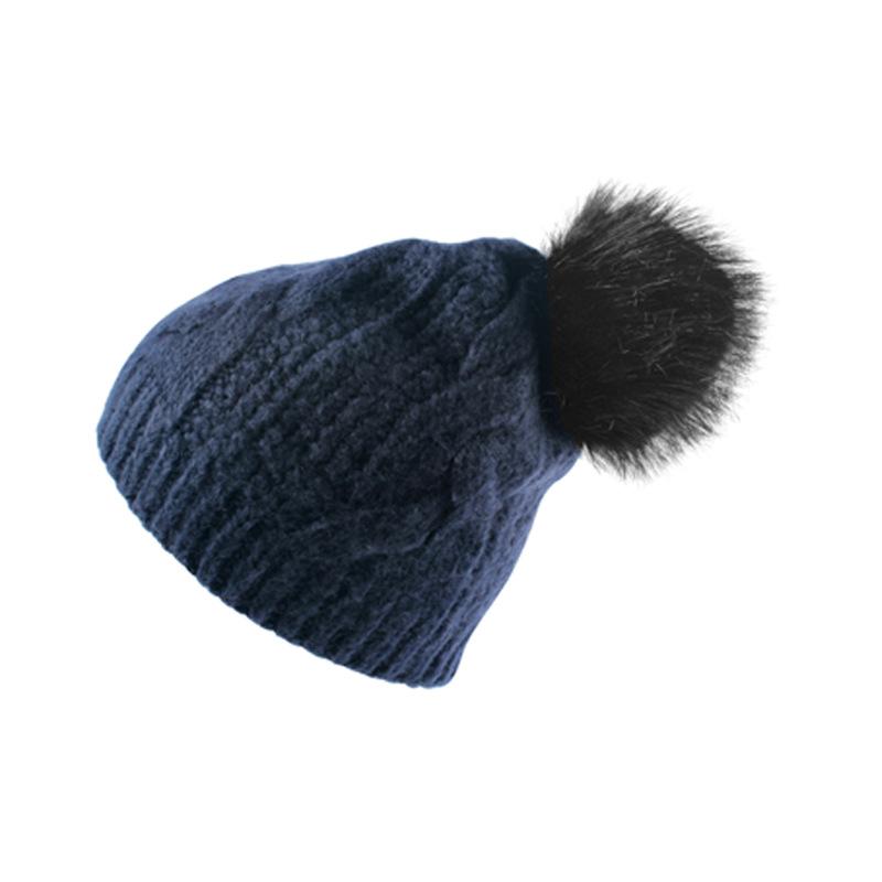 Hat Women's Winter European and American Trendy Versatile Knitted Hat Cute Hairball Outside Warm Ear Protection Ins Fashion Wool Hat