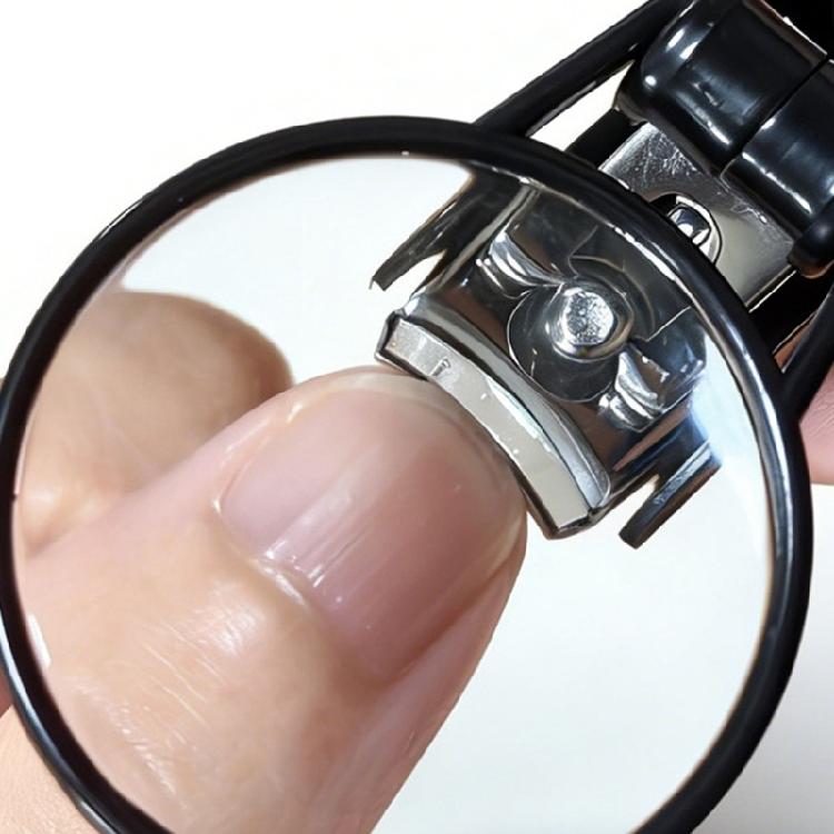 Home Nail Care Trimmer with Magnifier Glass, Debris Guard, Stainless Steel Blade and Wide Grip for Daily Use Routine