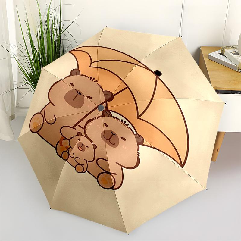 

Capybara Themed Travel Umbrella-8 Ribs Automatic Opening and Closing, Portable Folding Design, Compact and Stylish Umbrella Suitable for Out