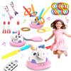 Unicorn Toy 3-in-1 Ring Toss Game Kids Outdoor Toy Rocket Launcher Jump Game Indoor Play Sports Toy Ages 3, 4, 5, 6 Girls Boys Birthday Gift