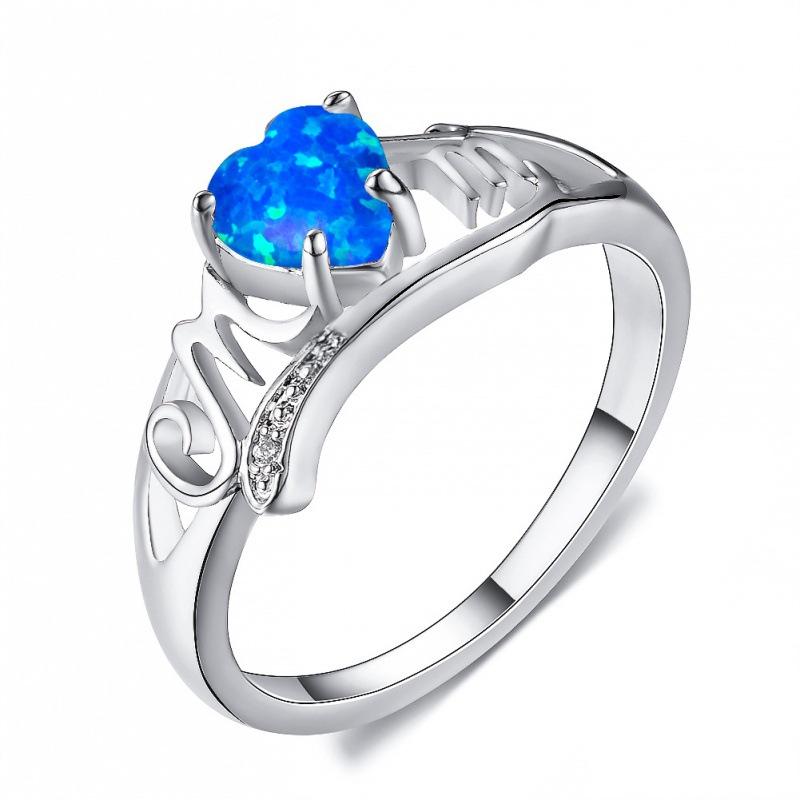 Xin Orange Jewelry White Gold Blue Purple White Hollow MOM Mother s Day Versatile Ring no. 5