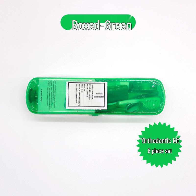 Orthodontic Care Kit: Wax, Interdental Brush, Floss, Mirror, 8-Piece Set