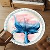 1pc Mermaid Tail Pearls Round Chair mat office Area Rug - Non-Slip, Floor Mat for Office, Bedroom, and Indoor Decor p127189