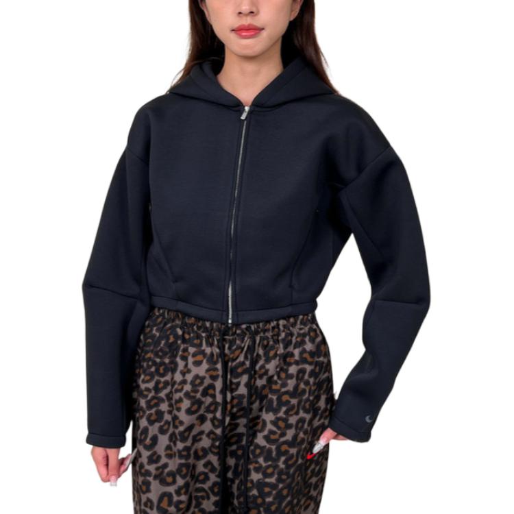 

Nike Вязаная куртка с капюшоном на молнии, однотонная, женская куртка HV2077-010 L