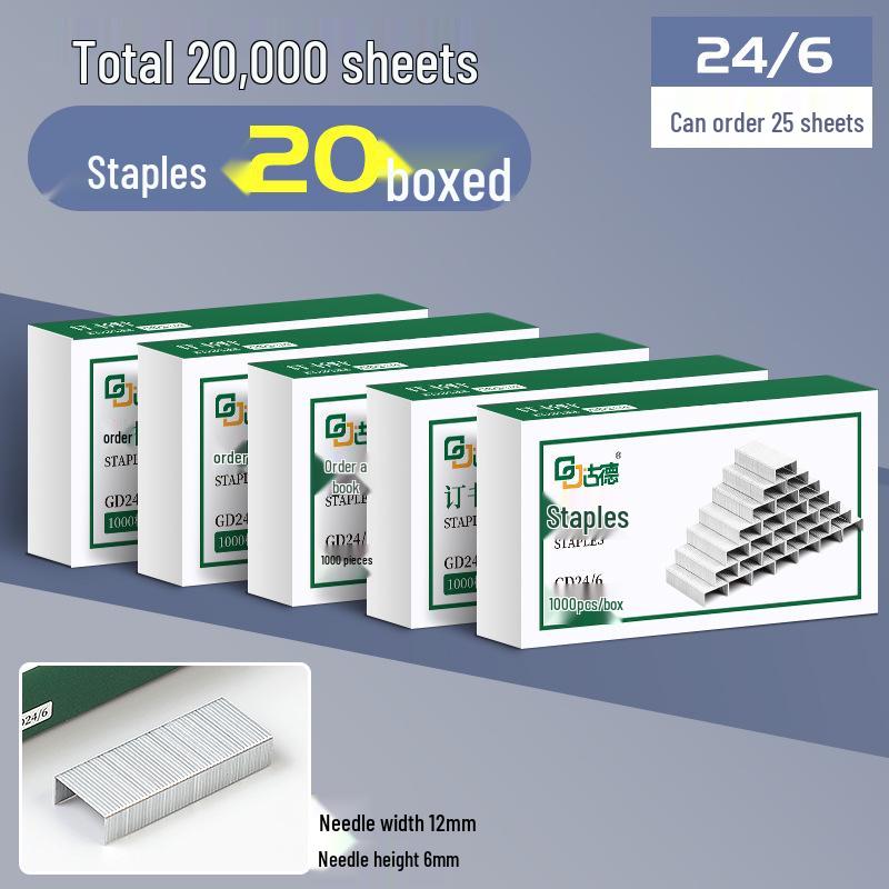 Heavy Duty Stapler Staples 24/6 & 24/8, Large No. 12 for Thick Layers