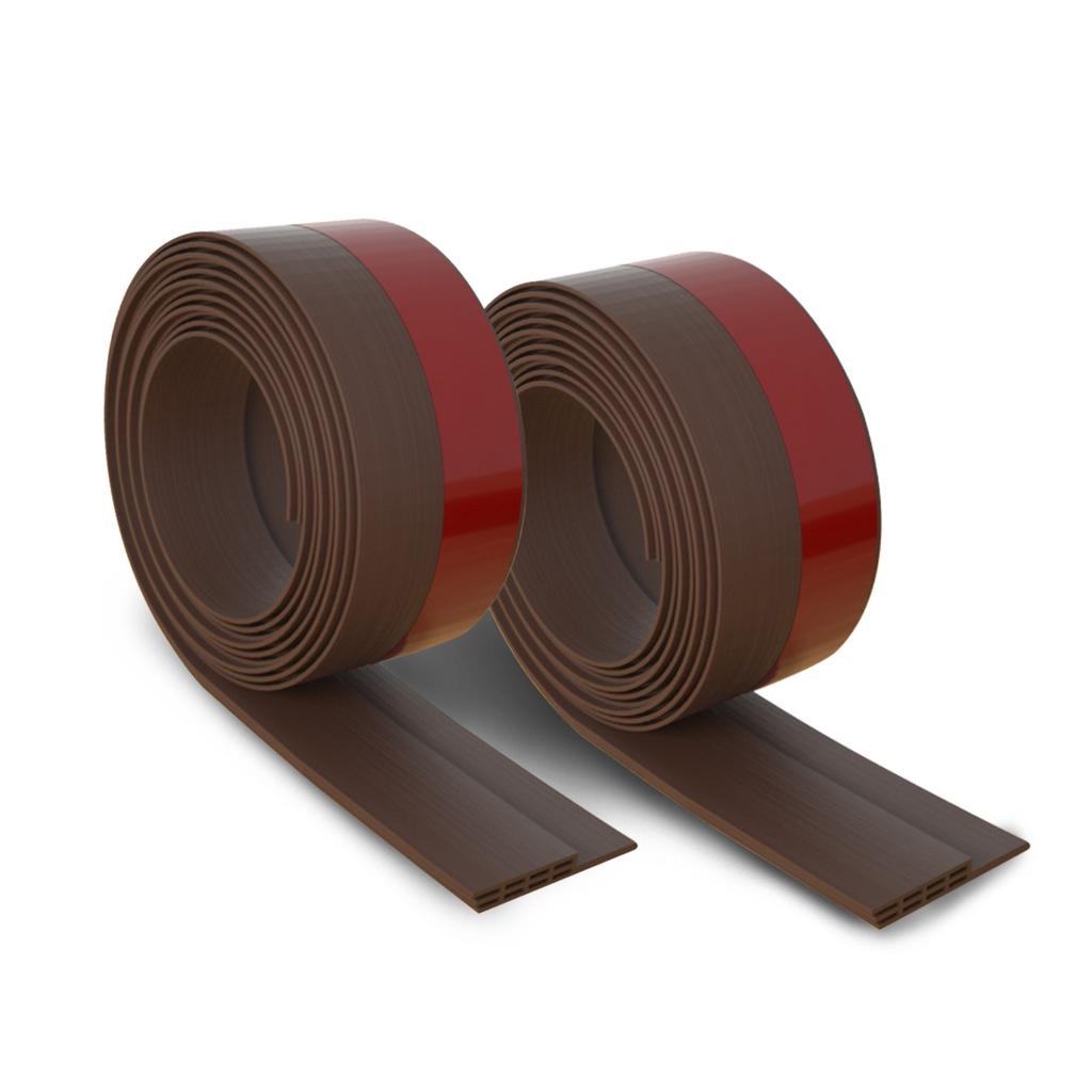 2PCS Pack Door Draft Stopper Brown Cool Air Insulation Noise Reduction Door Bottom Seal for Frameless Sliding Door Wood
