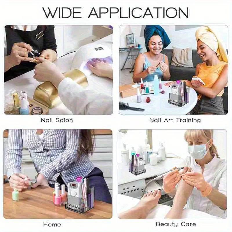 1PC Nail Drill Bits Holder Display Clear Display Box Transparent Makeup Organizer Nail Manicure Tools Acrylic Display