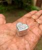 925 Silver Handmade Trinket Kajal Casket Jewelry Box , Surma Kumkum Sindoor Container, Floral Heart Shape 2.2 Cm Dia 6 Gms Temple Pooja