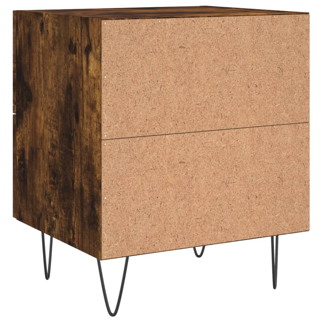 Nightstands (2 Pcs) Smoked Oak 40 X 35 X 47.5 Cm Engineered Wood