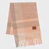 RECLOW 100% Cashmere Check Muffler Orange