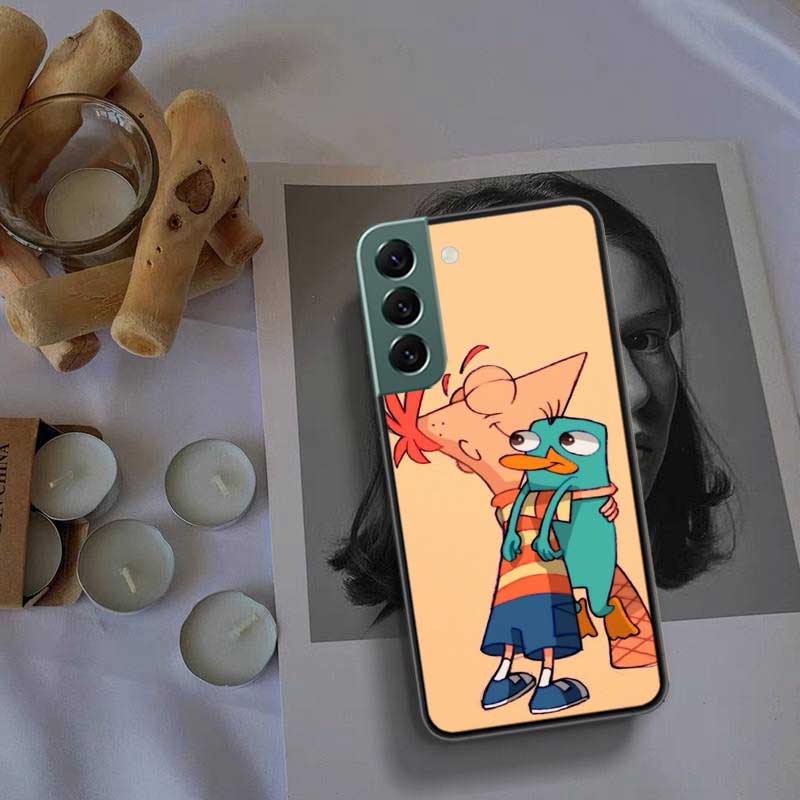 Cartoon Perry The Platypus Phone Case For Samsung Galaxy S22 S25 Ultra S21 S10 Plus S26 Edge S20 S23 S24 FE Cover Silicone S