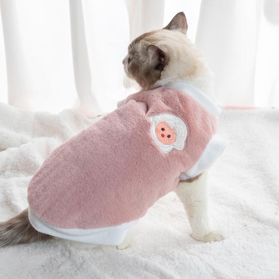 Winter Pet Clothes Super Soft Breathable Ultra-Thick Plush Lined Washable Keep Warm Acrylic Pet Cat Winter Warm Sweatshirt Sleeping Clothes Pet