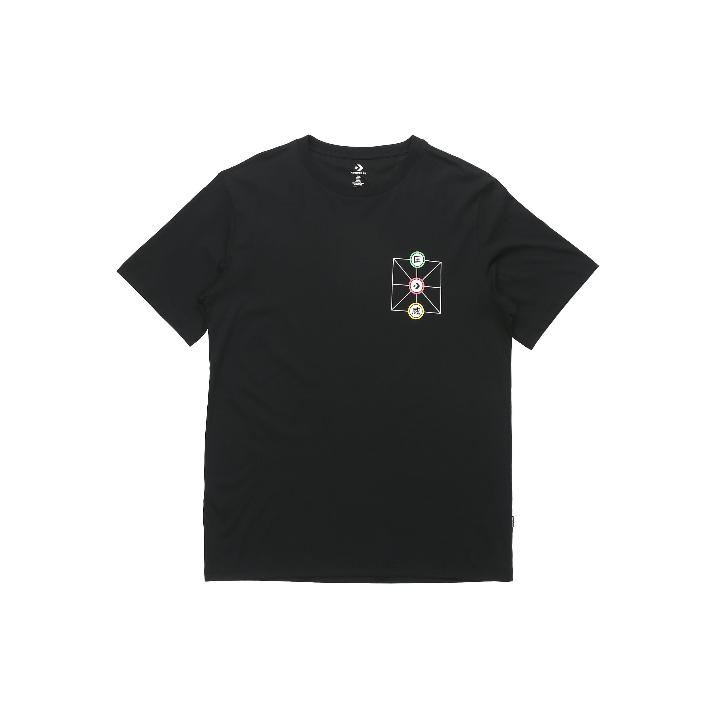 Men s Converse Creative Sports Round Neck Short Sleeve Black 10018141-A02 M