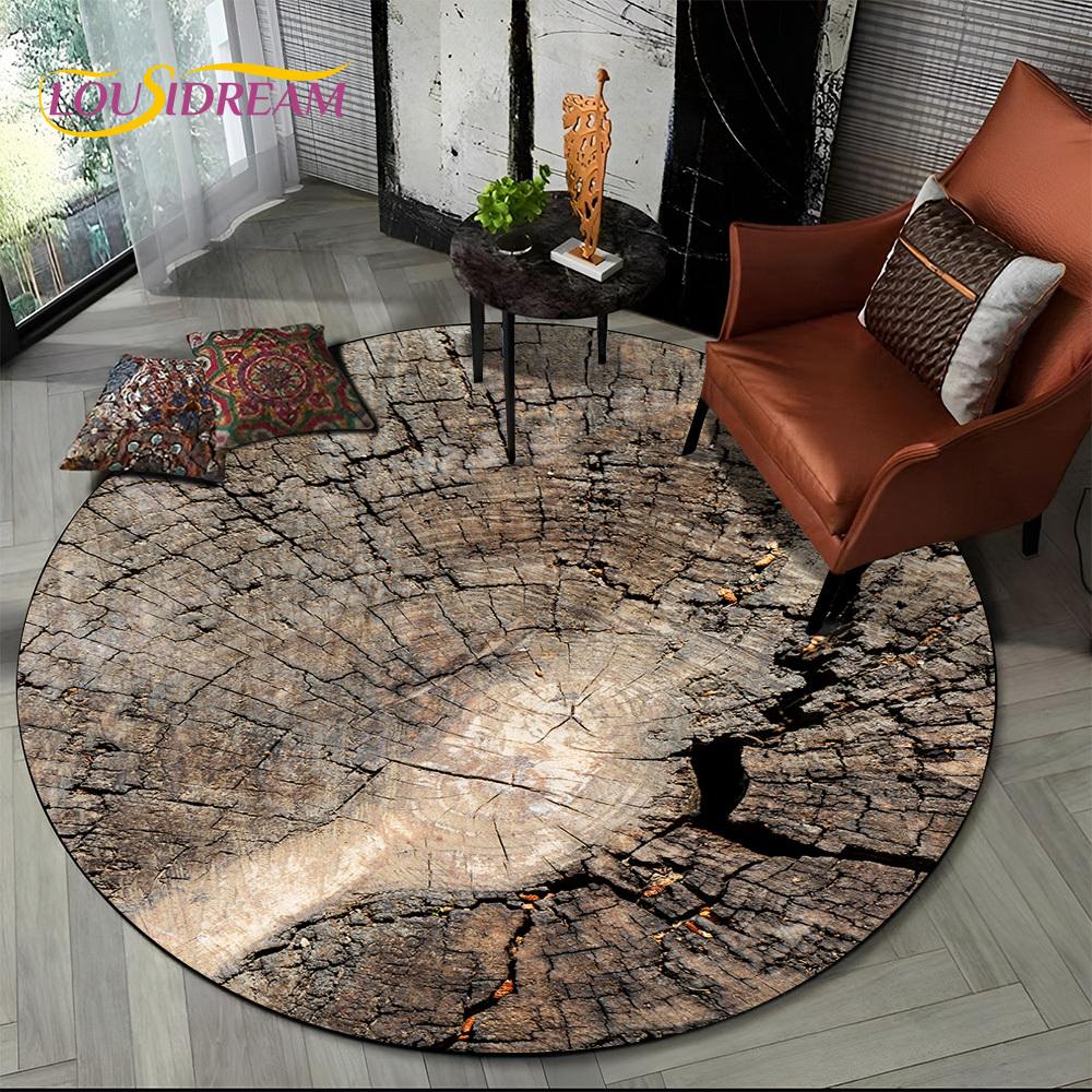 Latest 3D Color Wood Grain Lines Round Area Rug,Carpet Rug for Living Room Bedroom Sofa Child Playroom Decor,pet Non-slip Gift