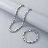 Fashion Commuting Bold O-chain Stainless Steel Bracelet Niche Cuban Chain Men's Plain Chain Necklace