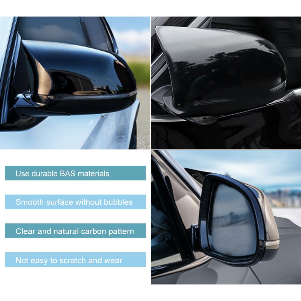 Car Rearview Mirror Cover Trim Car Assecories For BMW F25 X3 F26 X4 F15 X5 F16 X6 2014-2018 Bright Black Carbon Fiber