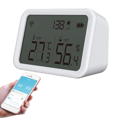 3 In 1 Wifi Temperature Humidity Brightness Sensor Large LCD Display Temperature Humidity Illuminance Monitor Gauge for Planting