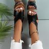 Novas sandálias femininas da moda verão fivela tira plana sapatos de praia sólidos tira traseira peep toe sandálias femininas tamanho grande 43