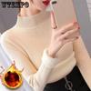 WTEMPO Vintage Turtleneck Winter Sweaters New Casual Knitted Pullover Fashion Fleece Lined Thick Warm Knitwear Women Velvet Tops