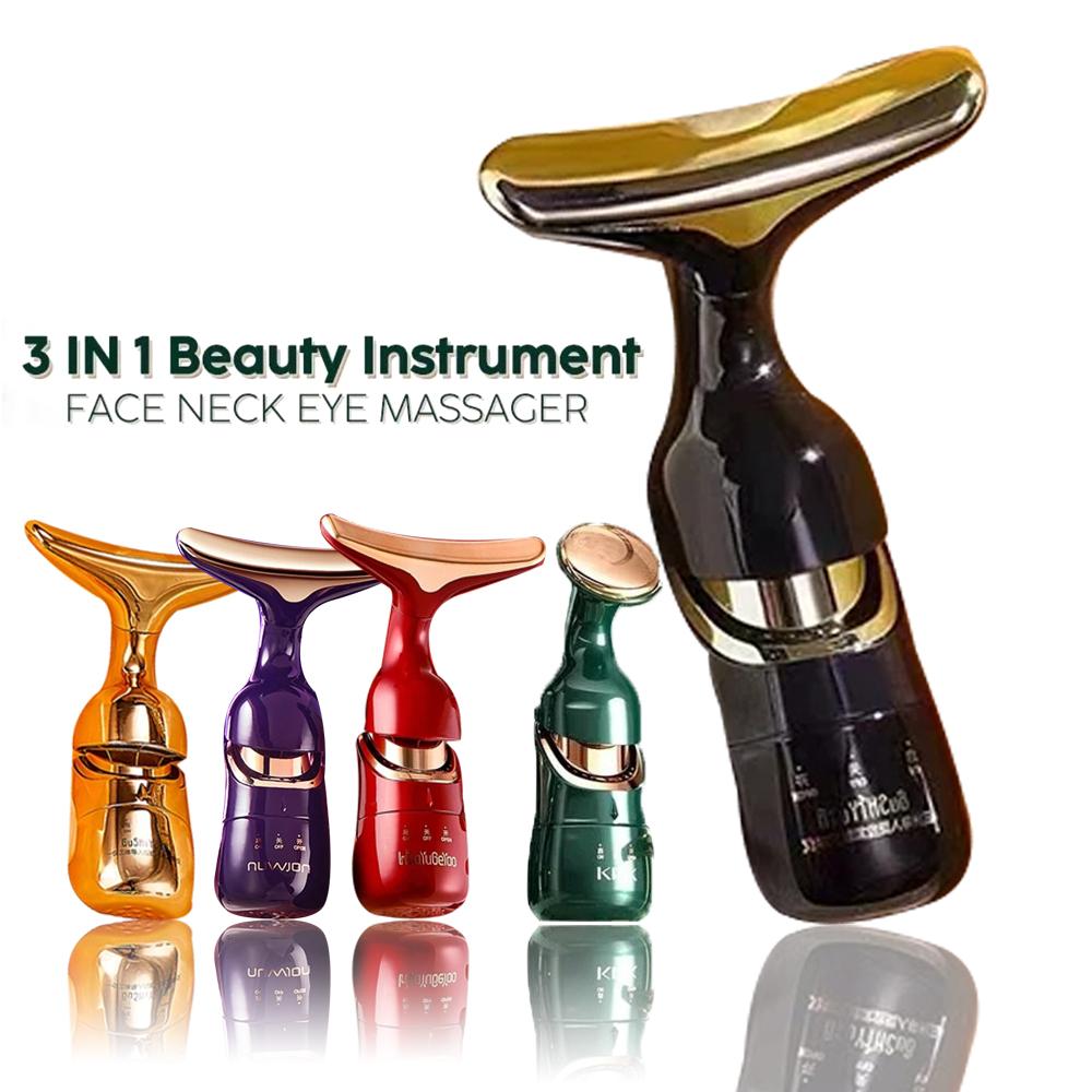 

Face Slimmer EMS Beauty Instrument Skin 3 In 1 Facial Lifting Device Шея Массаж Глаз Подтяжка Морщин Антивозрастной Массажер Новый