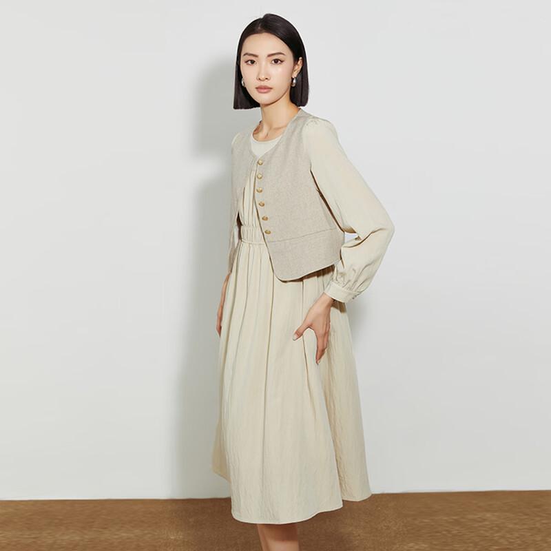TATU Women's Korean Style Vest Dress Two-Piece Set