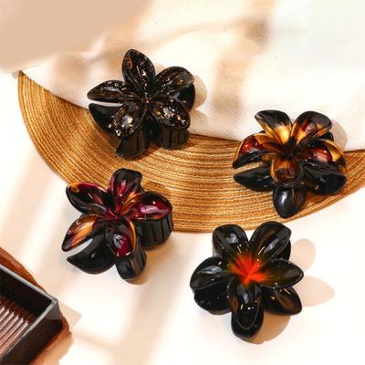 Haarklammer in Blumenform, rutschfeste Zähne, dekorative Haarspange, Farbverlauf, Blume, Haarklammer für den Hinterkopf, Kopfbedeckung