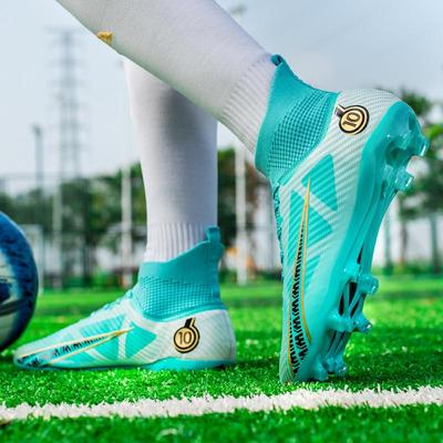 33-46 Pantofi de fotbal înalți pentru bărbați de mărime mare cu unghii lungi TPR cu peluză artificială anti-alunecare Ghete de fotbal pentru copii