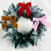 12pcs/set Vintage Christmas Tree Bows Velvet DIY Velvet Ribbon Bow Versatile Red Christmas Tree Decoration