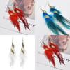 Bohemian Feather Pendant Earrings For Women With Alloy Material And Vintage Style