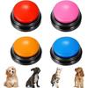 Sprachaufnahme-Button 4 Farben, Hundeknöpfe für Kommunikation Haustiertraining Summer, 30 Sekunden Aufnahme & Wiedergabe, für Familienspiele und Quizabende