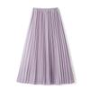 Women's Flowy Pleated Mesh A-line Long Skirt