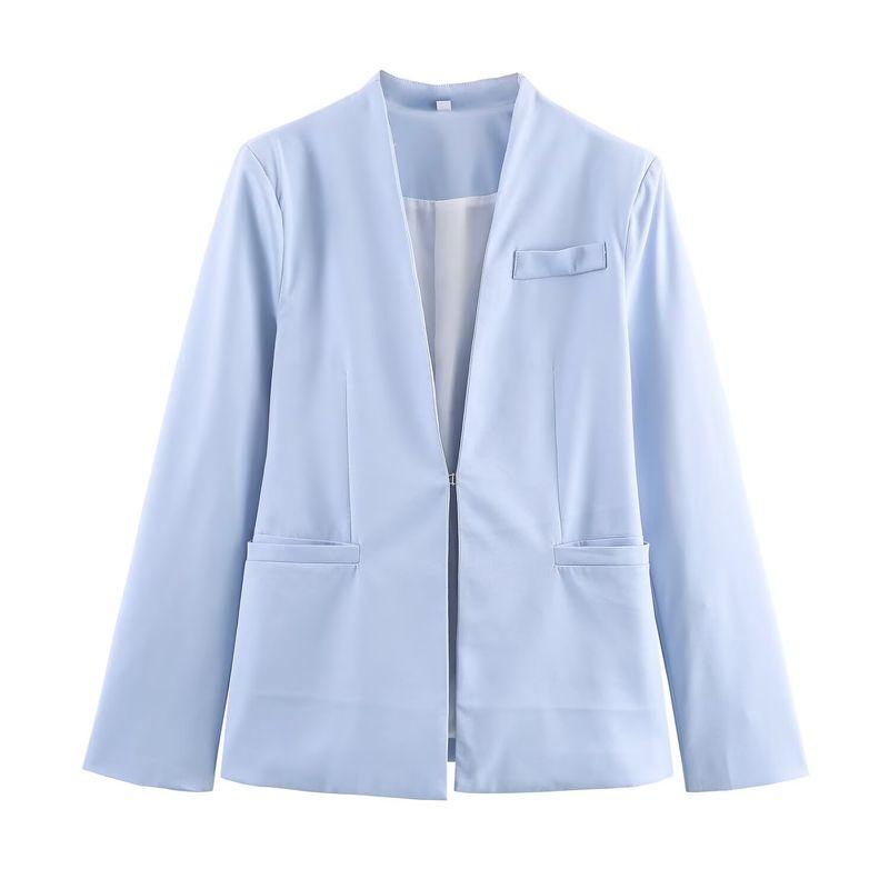 Za New Fall Women's Clothing 2025 Fashion Wind Fashion without Lapel Slim-Fit Figure Flattering Suit Outwear 8135701