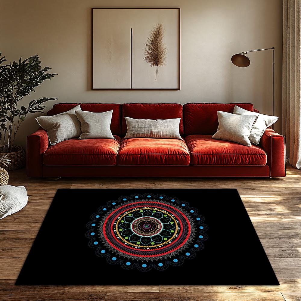 Boho Area Rug Washable Non Slip Modern Abstract Geometric Pattern Living Room Bedroom Floor Mat Home Decor Indoor Outdoor Carpet