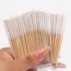 30/90Pcs Disposable Longer Cotton Swab Brush Lint Free Micro Brushes Wood Cotton Cotton Swab Brush Make Up Brushes