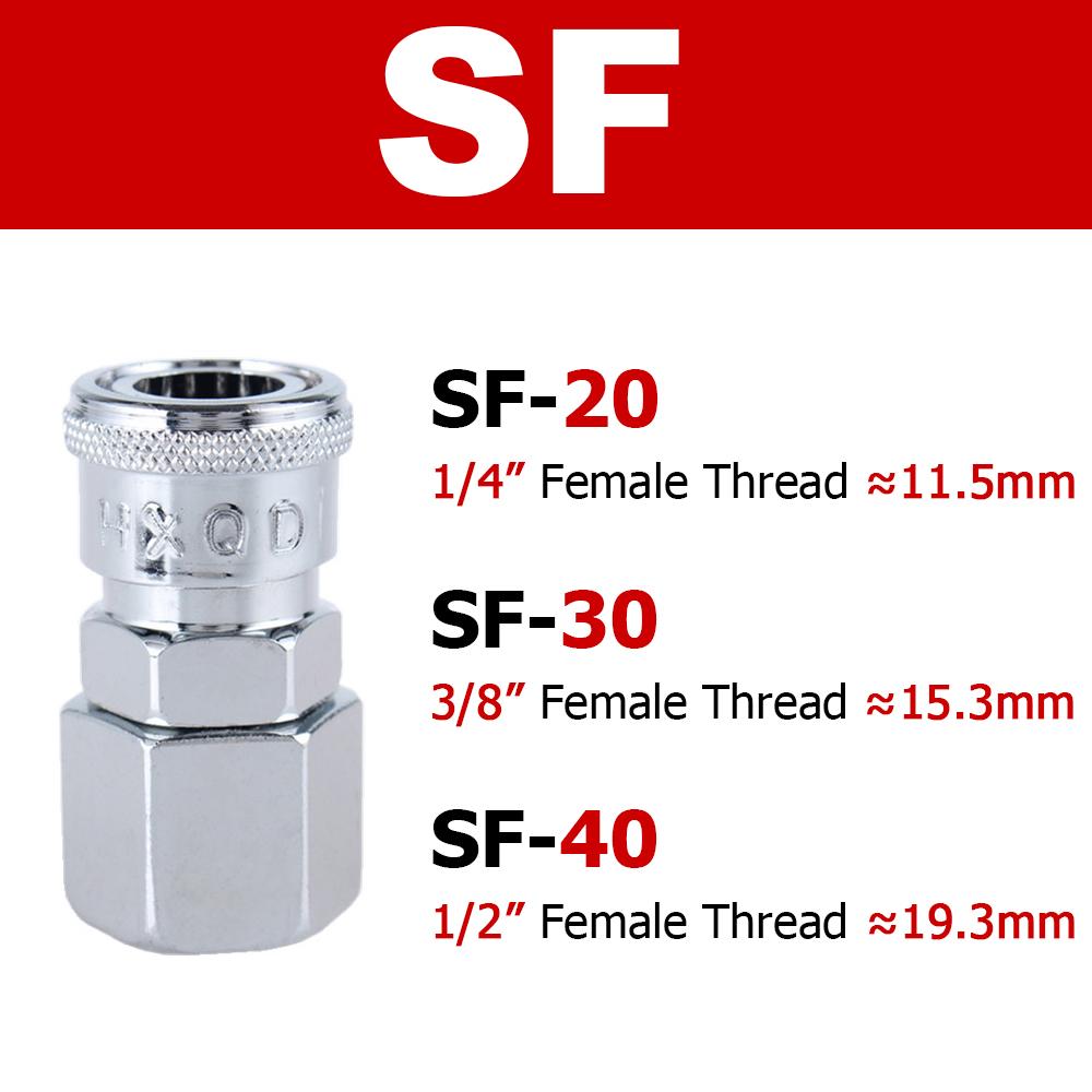 Pneumatic Fitting C Type Hose Quick Connector High Pressure Coupler Plug Socket PP SP PF SF PH SH PM 10 20 30 40 Air Compressor