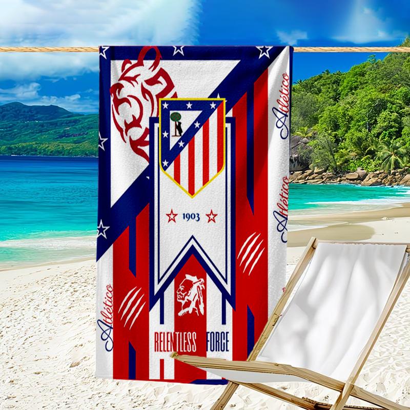 Ultra-Soft Beach Towel with Atlético Madrid Theme,Ideal for Pool - Camping, Diving - Perfect Travel Essential, Vibrant Beach Towel.
