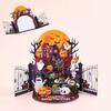 Cartoon Halloween Greeting Cards Ghost House Box Pumpkin Bat Spider 3D Pop-Up Cards Multicolor with Envelope
