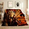 Dragon Warrior Flannel Blanket Throw Blanket Soft Warm Sofa Bed Camping Home Decor Unique Christmas Gift Cs92256