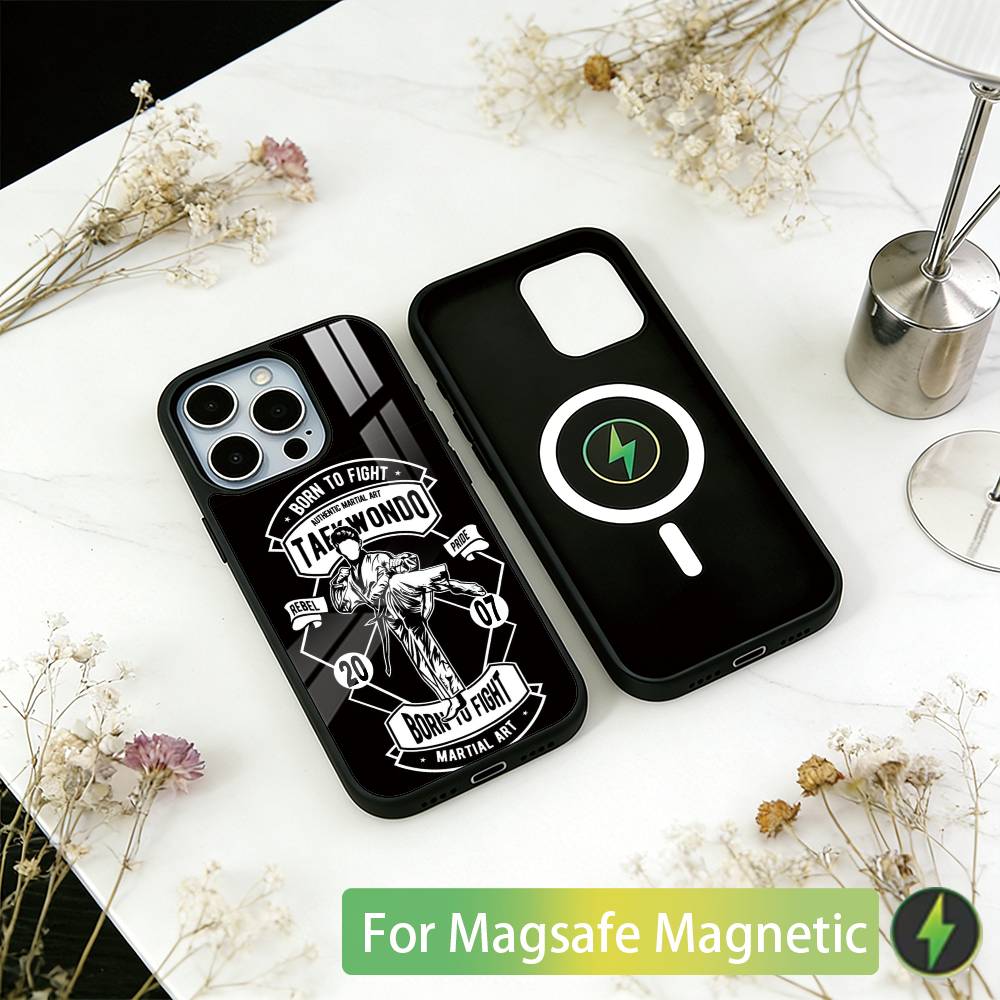 Karate Phone Case For iPhone17,16,15,14,13,12,11 Plus,Pro Magnetic with Magsafe Wireless Charging