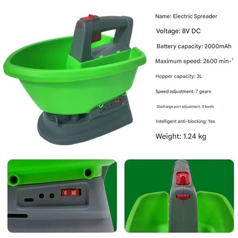 SHGO-Electric Fertilizer Spreader And Seeder Lithium Battery Powered For Efficient Sowing
