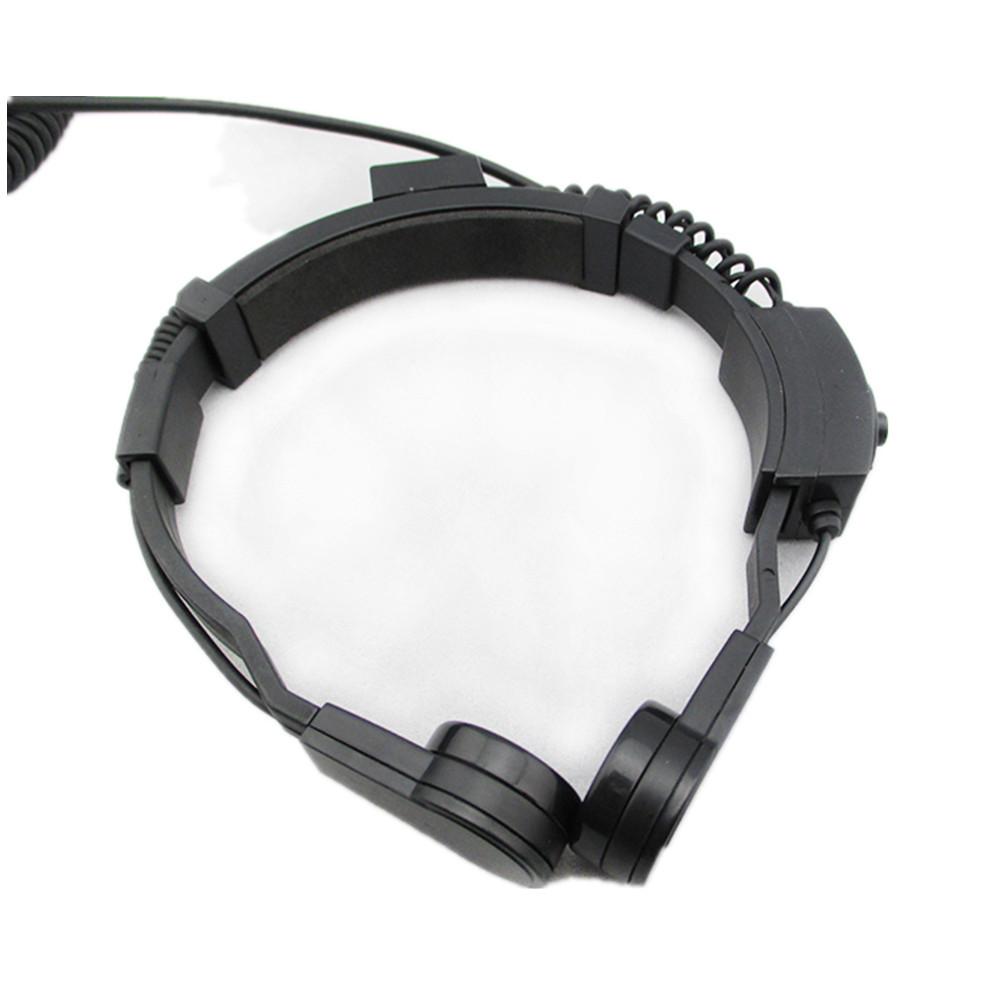 Meiteke Tactical Noise-Cancelling Walkie-Talkie Earpiece with Throat Vibration, Retractable Mic, and Large PTT Button.