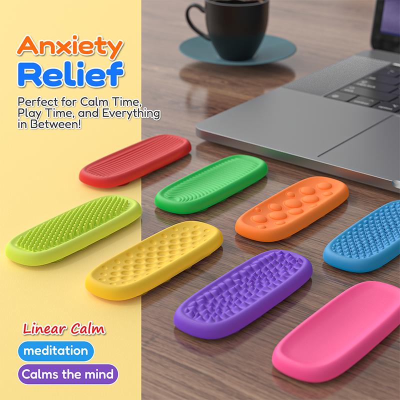 Silicone Sensory Strip Fidget Toys Kids Autism Decompression Calming Fidgeting Toy Adults Stress Desk Anxiety Relief Sensory Toy