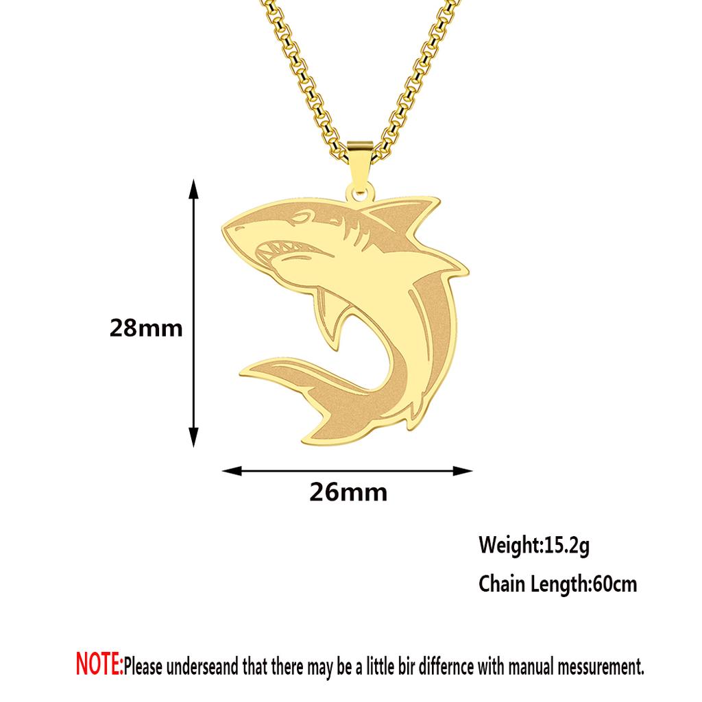 Fashion Shark Necklace Pendant Stainless Jewelry Punk Clavicle Chain Shark charm Pendant Necklaces for Women Party