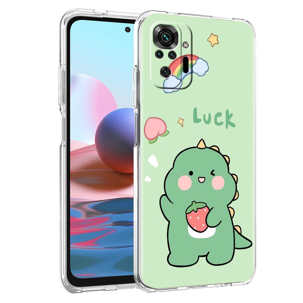 Cute Dinosaur Bear Couple Phone Case For Xiaomi Redmi Note 12 4G 11 10 Pro 5G 10C 10S 9S 9 9T 8T 9C 9A 8 8A 7 K50 K40 Cover