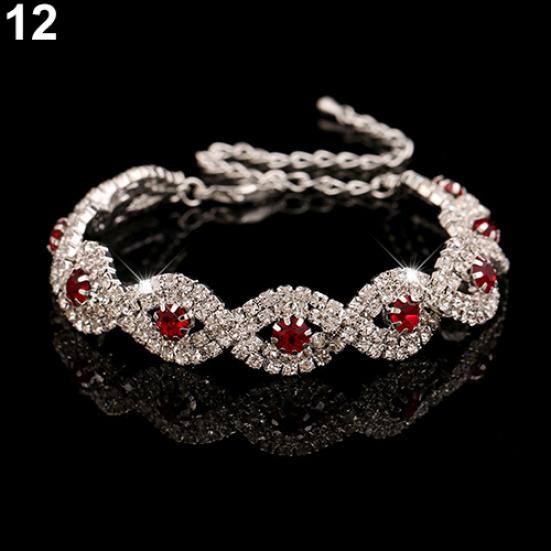 Women's Elegant Wedding Banquet Bangle Cocktail Party Rhinestone Bracelet