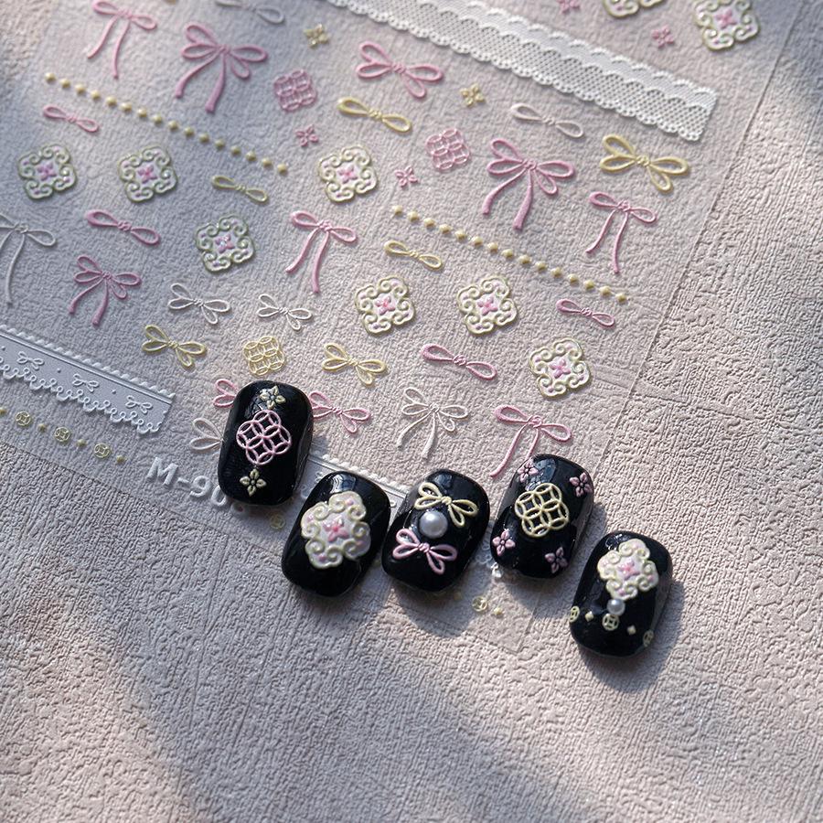 Ferro Fundițe Japoneze Autocolante 3D pentru Unghii M-908: Adeziv mat cu ștanțare la cald