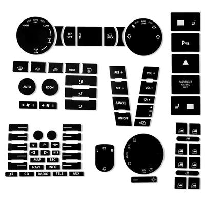 8Pcs Set Car Matte Black Worn Button Repair Kit Stickers For Touareg 2005-2010