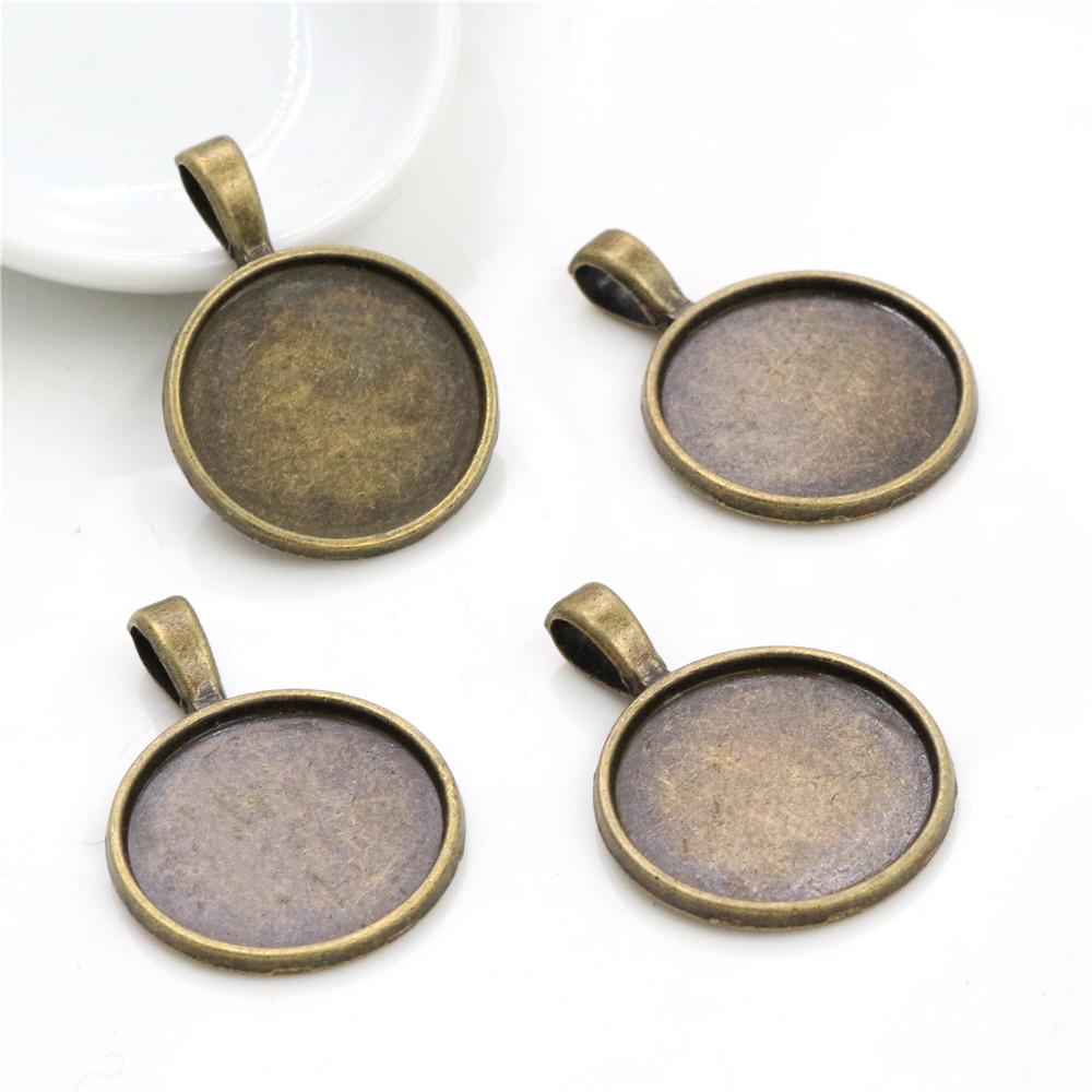 

10pcs 20mm Inner Size Rhodium Antique Silver Plated Bronze Rose Gold 5 Colors Classic Style Cabochon Base Setting Charms Pendant