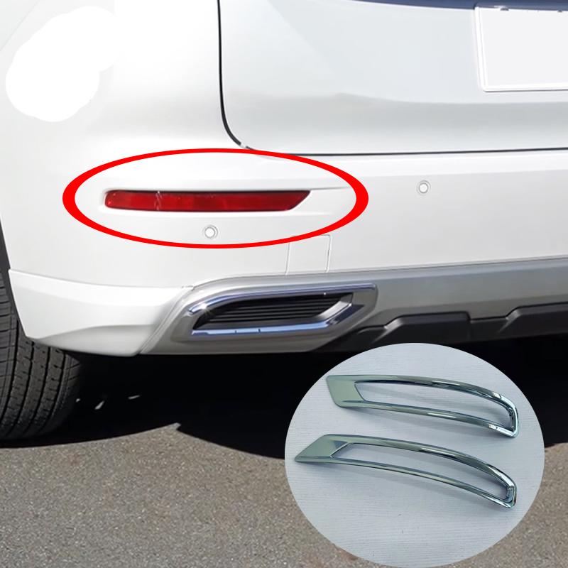 For Mitsubishi Outlander   ABS chrome Rear bumper rear Foglight Lamp decorative frame exhaust pipe air outlet trim